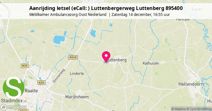 Aanrijding letsel (eCall: ) Luttenbergerweg Luttenberg 895400