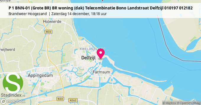 P 1 BNN-01 (Grote BR) BR woning (dak) Telecombinatie Bono Landstraat Delfzijl 010197 012182