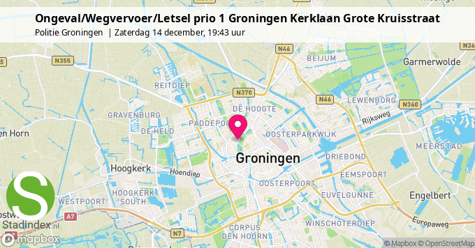 Ongeval/Wegvervoer/Letsel prio 1 Groningen Kerklaan Grote Kruisstraat