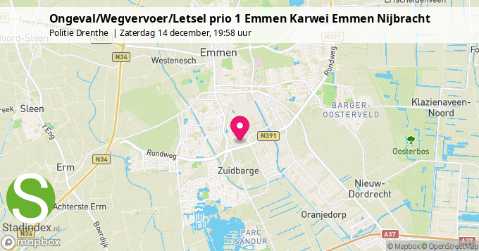 Ongeval/Wegvervoer/Letsel prio 1 Emmen Karwei Emmen Nijbracht