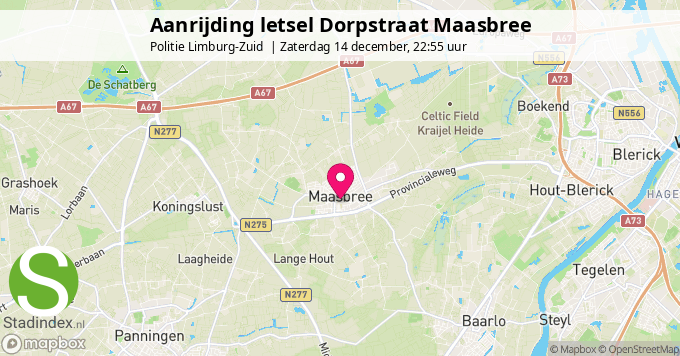 Aanrijding letsel Dorpstraat Maasbree