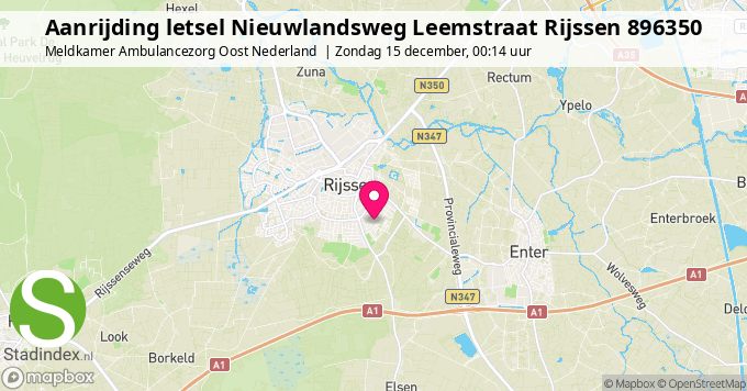 Aanrijding letsel Nieuwlandsweg Leemstraat Rijssen 896350