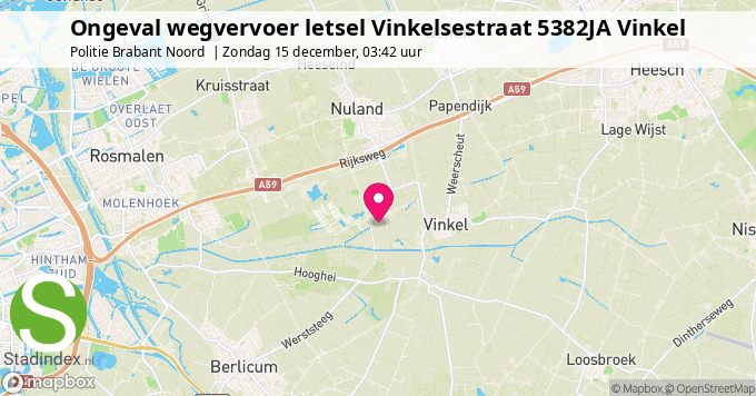 Ongeval wegvervoer letsel Vinkelsestraat 5382JA Vinkel