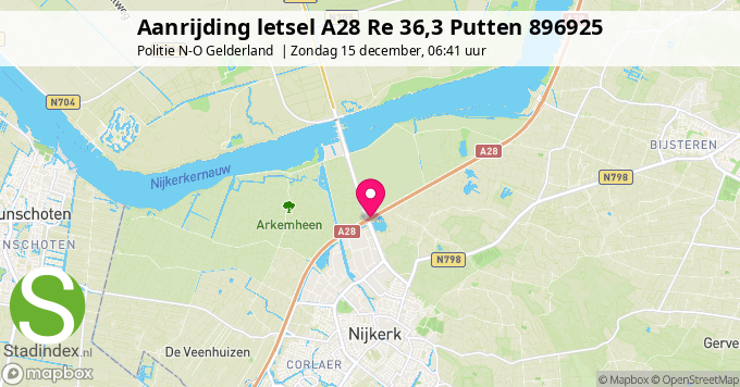 Aanrijding letsel A28 Re 36,3 Putten 896925