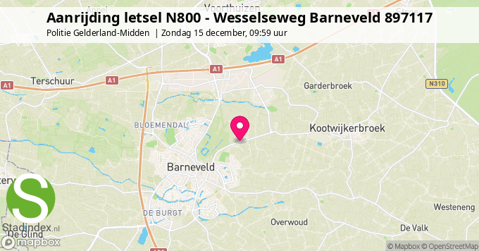 Aanrijding letsel N800 - Wesselseweg Barneveld 897117