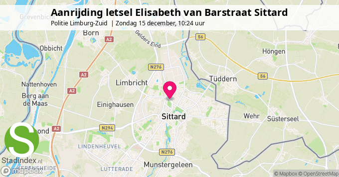 Aanrijding letsel Elisabeth van Barstraat Sittard