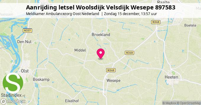 Aanrijding letsel Woolsdijk Velsdijk Wesepe 897583