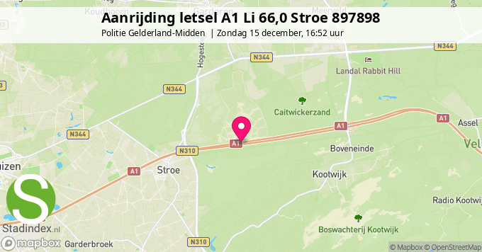 Aanrijding letsel A1 Li 66,0 Stroe 897898