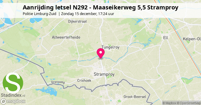 Aanrijding letsel N292 - Maaseikerweg 5,5 Stramproy