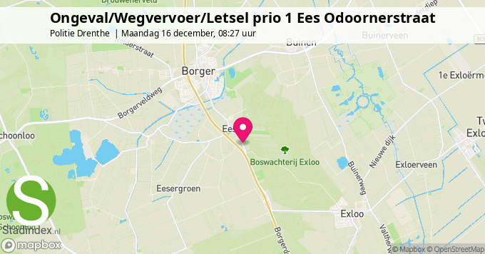 Ongeval/Wegvervoer/Letsel prio 1 Ees Odoornerstraat