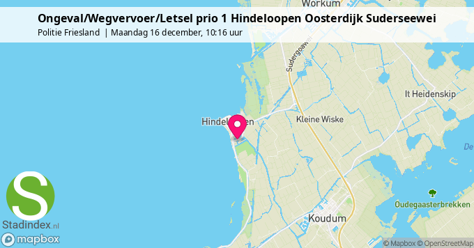 Ongeval/Wegvervoer/Letsel prio 1 Hindeloopen Oosterdijk Suderseewei