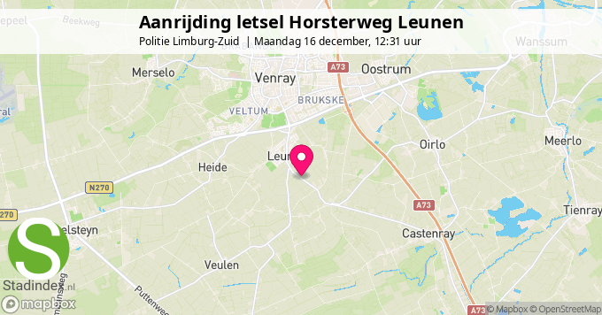 Aanrijding letsel Horsterweg Leunen