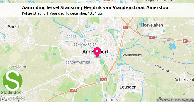 Aanrijding letsel Stadsring Hendrik van Viandenstraat Amersfoort