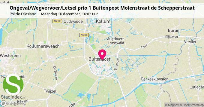 Ongeval/Wegvervoer/Letsel prio 1 Buitenpost Molenstraat de Schepperstraat