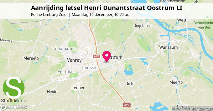 Aanrijding letsel Henri Dunantstraat Oostrum LI