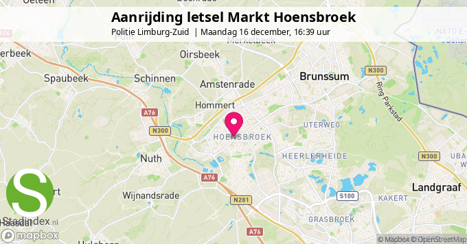 Aanrijding letsel Markt Hoensbroek