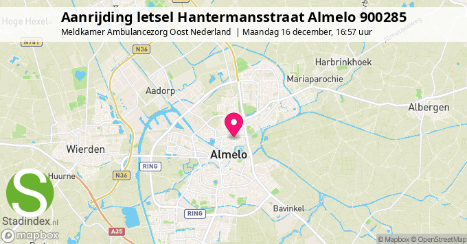 Aanrijding letsel Hantermansstraat Almelo 900285