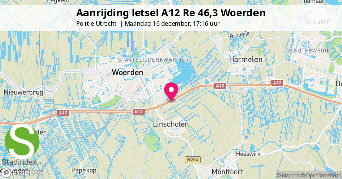 Aanrijding letsel A12 Re 46,3 Woerden