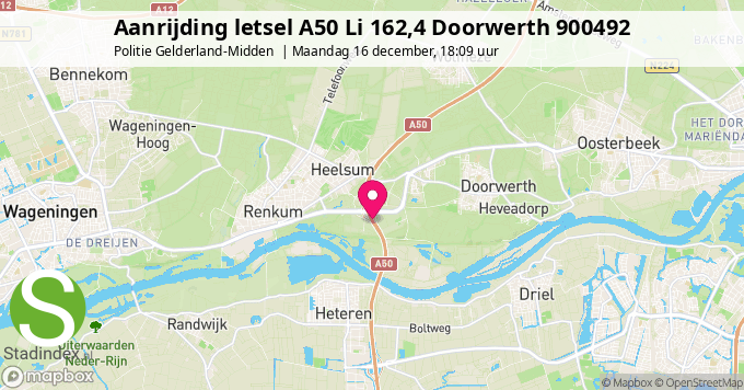 Aanrijding letsel A50 Li 162,4 Doorwerth 900492