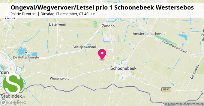 Ongeval/Wegvervoer/Letsel prio 1 Schoonebeek Westersebos