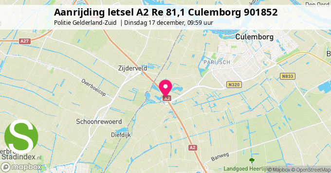 Aanrijding letsel A2 Re 81,1 Culemborg 901852