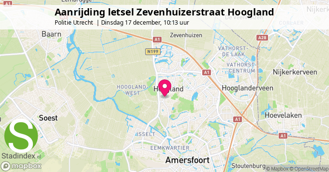 Aanrijding letsel Zevenhuizerstraat Hoogland