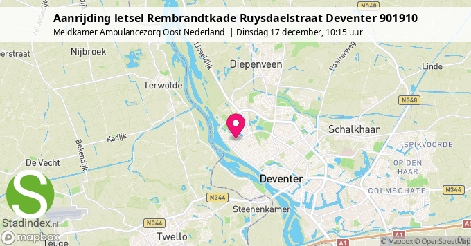 Aanrijding letsel Rembrandtkade Ruysdaelstraat Deventer 901910