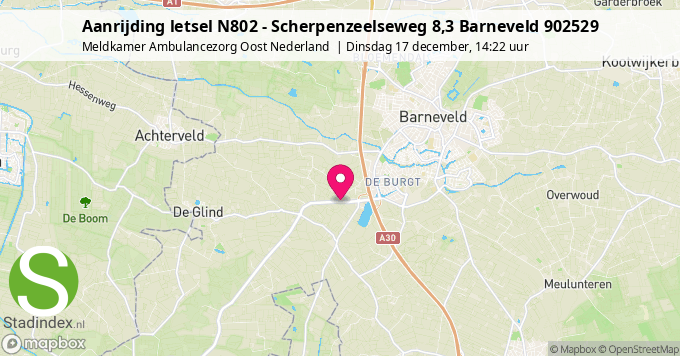 Aanrijding letsel N802 - Scherpenzeelseweg 8,3 Barneveld 902529