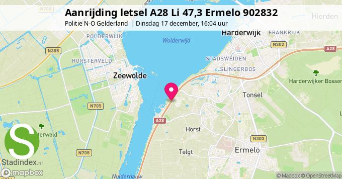 Aanrijding letsel A28 Li 47,3 Ermelo 902832