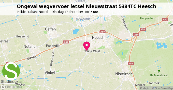 Ongeval wegvervoer letsel Nieuwstraat 5384TC Heesch