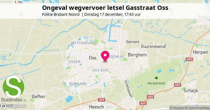 Ongeval wegvervoer letsel Gasstraat Oss