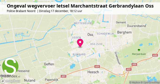 Ongeval wegvervoer letsel Marchantstraat Gerbrandylaan Oss