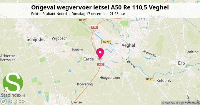 Ongeval wegvervoer letsel A50 Re 110,5 Veghel