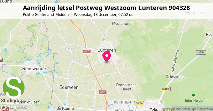 Aanrijding letsel Postweg Westzoom Lunteren 904328