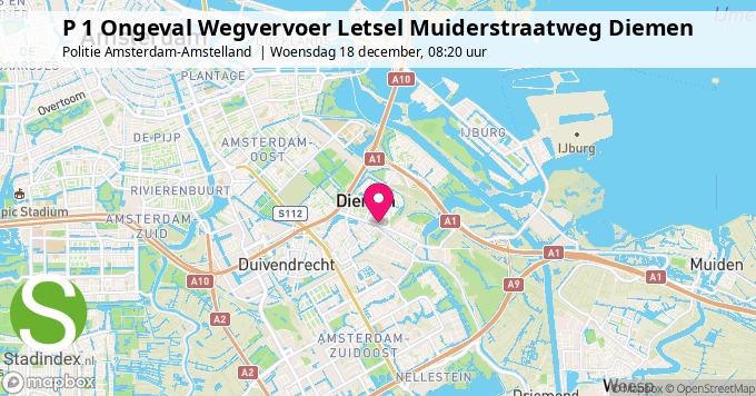 P 1 Ongeval Wegvervoer Letsel Muiderstraatweg Diemen