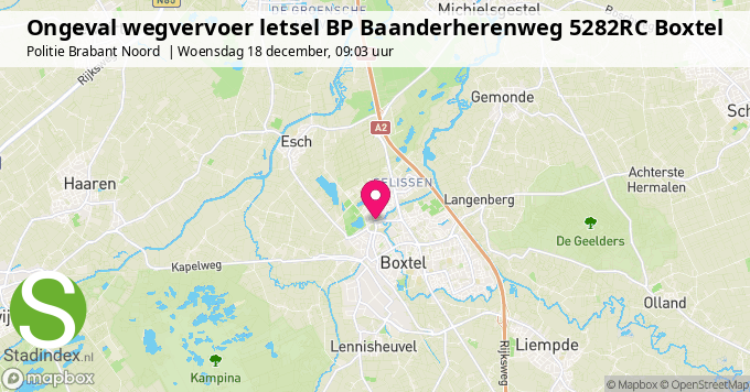 Ongeval wegvervoer letsel BP Baanderherenweg 5282RC Boxtel