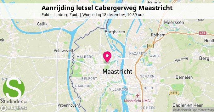 Aanrijding letsel Cabergerweg Maastricht