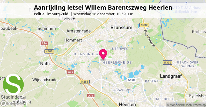 Aanrijding letsel Willem Barentszweg Heerlen