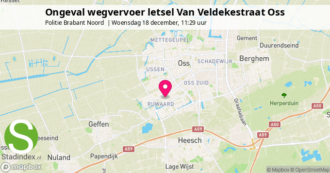 Ongeval wegvervoer letsel Van Veldekestraat Oss