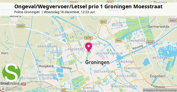 Ongeval/Wegvervoer/Letsel prio 1 Groningen Moesstraat