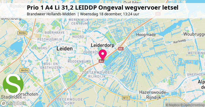 Prio 1 A4 Li 31,2 LEIDDP Ongeval wegvervoer letsel