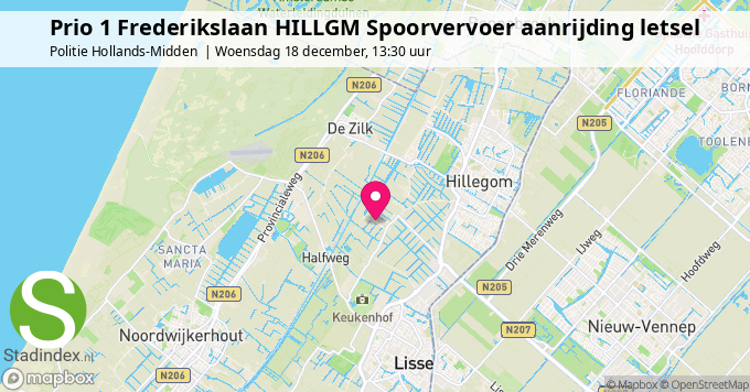 Prio 1 Frederikslaan HILLGM Spoorvervoer aanrijding letsel