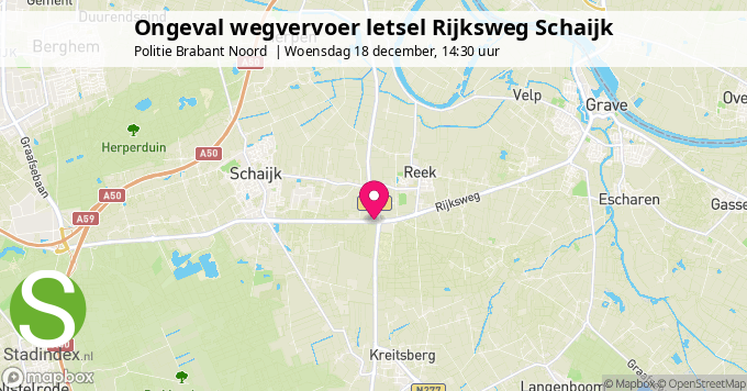 Ongeval wegvervoer letsel Rijksweg Schaijk