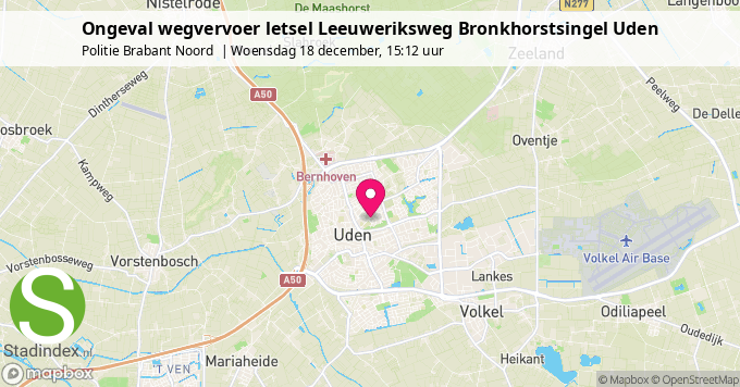 Ongeval wegvervoer letsel Leeuweriksweg Bronkhorstsingel Uden