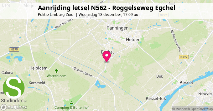 Aanrijding letsel N562 - Roggelseweg Egchel