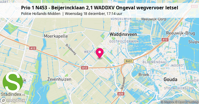 Prio 1 N453 - Beijerincklaan 2,1 WADDXV Ongeval wegvervoer letsel