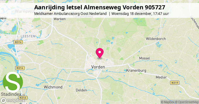 Aanrijding letsel Almenseweg Vorden 905727