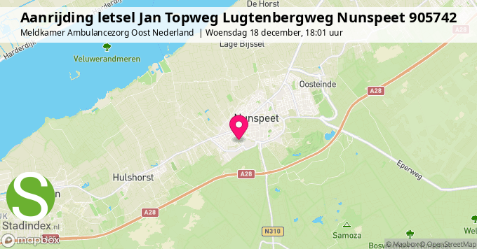 Aanrijding letsel Jan Topweg Lugtenbergweg Nunspeet 905742