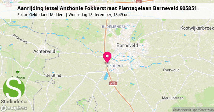 Aanrijding letsel Anthonie Fokkerstraat Plantagelaan Barneveld 905851