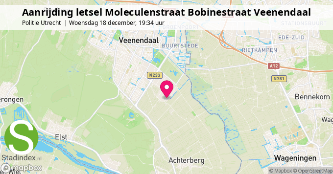 Aanrijding letsel Moleculenstraat Bobinestraat Veenendaal